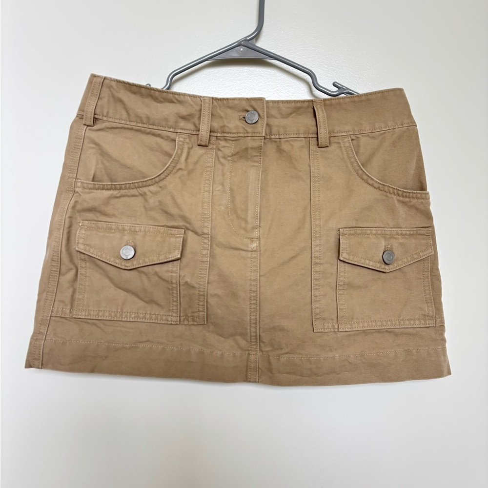 Aritzia Sunday Best Khaki Tan Beige Cargo Mini Skirt - low rise size 8